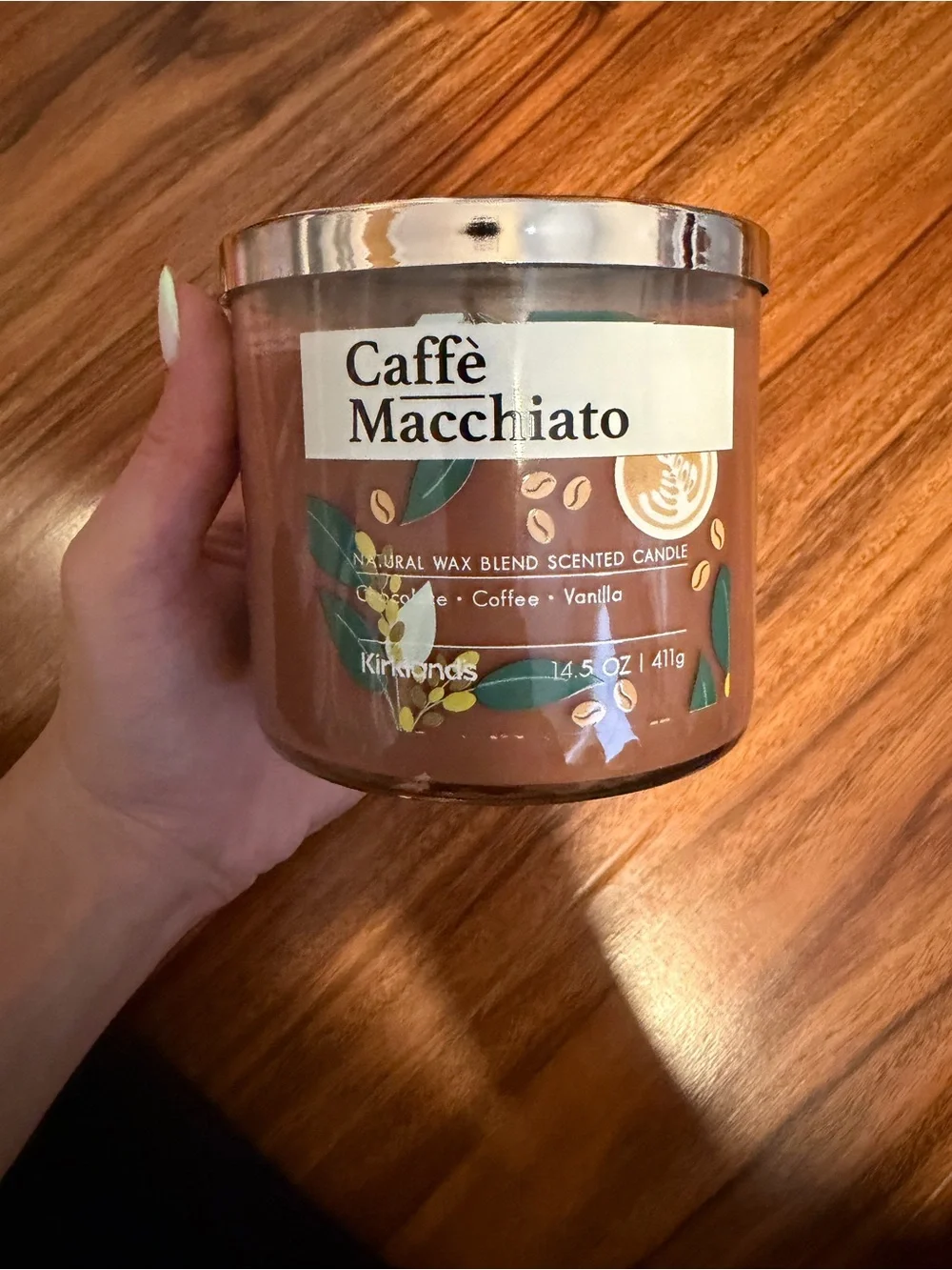 Kirkland's Caffè Macchiato Scented Jar - Brown with White Label